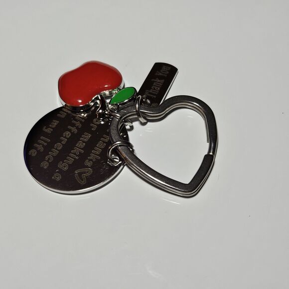*Sale* Thanks For Making A Difference In My Life Red Apple Keychain Teacher Gift - Picture 6 of 9